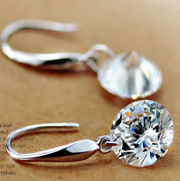 .925 Sterling Silver Drop Zorcon Copper Earrings - Picture 3 of 4